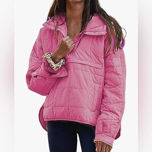 Pink Quilted Lightweight Puffer Jacket